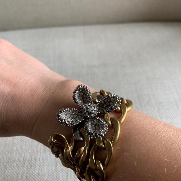 J. Crew Floral Rhinestone Bracelet - Picture 5 of 5